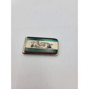 Malachite Wood/Ivory Unisex Detailed Money clip